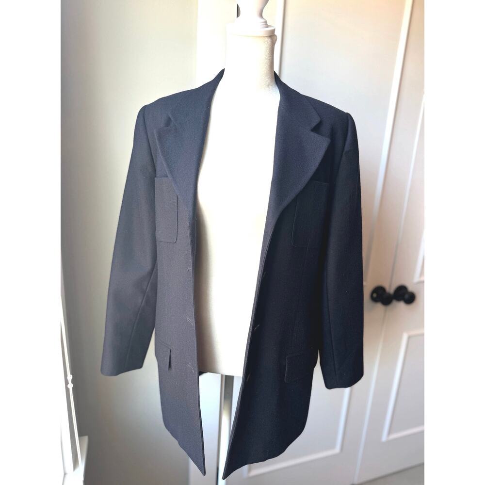 AMANDA SMITH PETITE PURE WOOL VINTAGE BLAZER COAT TOP NAVY COLOR SIZE 8P